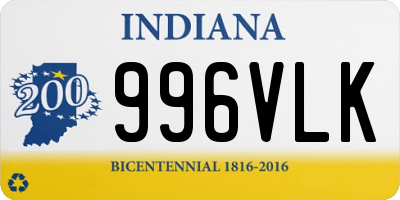 IN license plate 996VLK