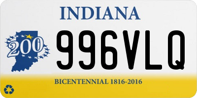 IN license plate 996VLQ