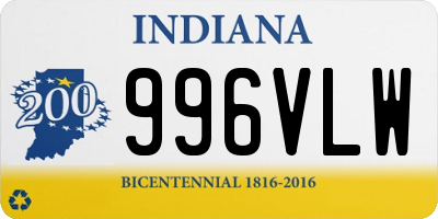 IN license plate 996VLW