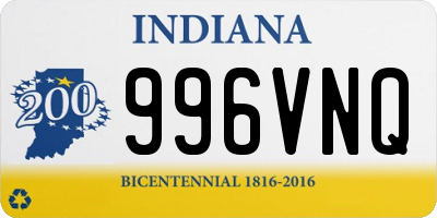 IN license plate 996VNQ