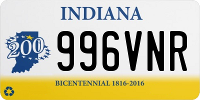 IN license plate 996VNR