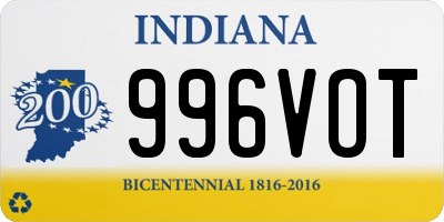 IN license plate 996VOT