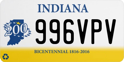 IN license plate 996VPV