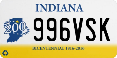 IN license plate 996VSK