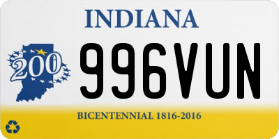 IN license plate 996VUN