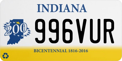 IN license plate 996VUR