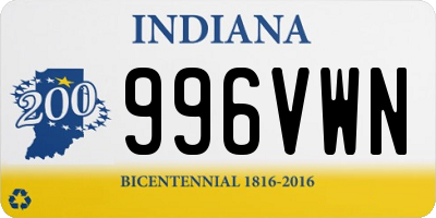 IN license plate 996VWN