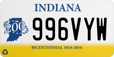 IN license plate 996VYW