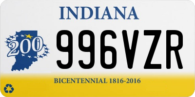 IN license plate 996VZR