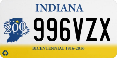 IN license plate 996VZX