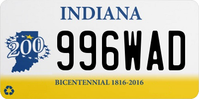 IN license plate 996WAD