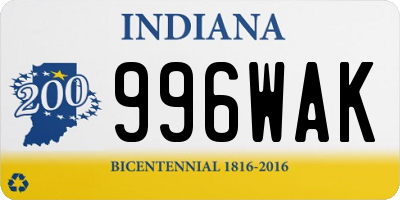 IN license plate 996WAK