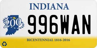 IN license plate 996WAN