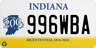 IN license plate 996WBA