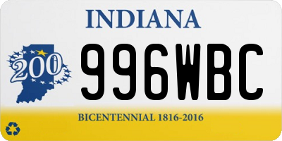 IN license plate 996WBC