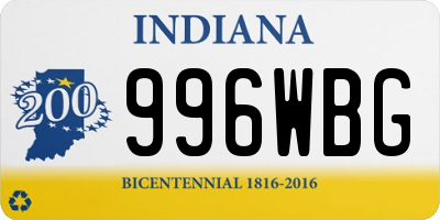 IN license plate 996WBG