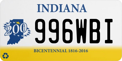 IN license plate 996WBI