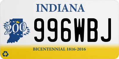 IN license plate 996WBJ