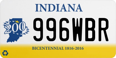 IN license plate 996WBR