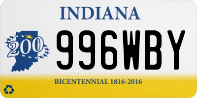 IN license plate 996WBY