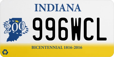 IN license plate 996WCL