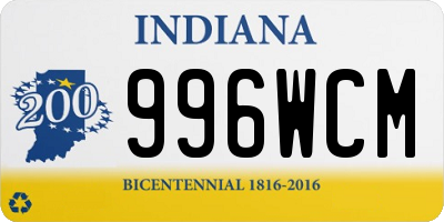 IN license plate 996WCM