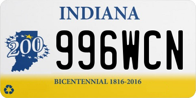 IN license plate 996WCN