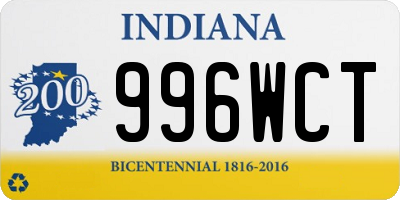 IN license plate 996WCT