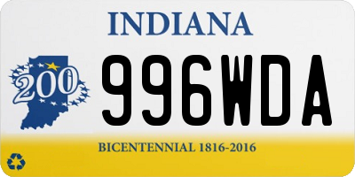 IN license plate 996WDA