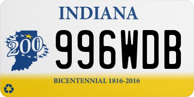 IN license plate 996WDB