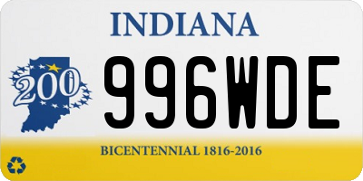 IN license plate 996WDE