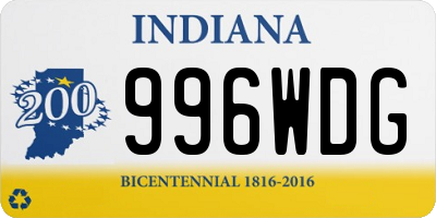 IN license plate 996WDG