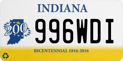 IN license plate 996WDI