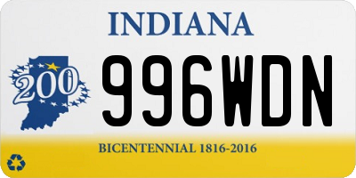 IN license plate 996WDN