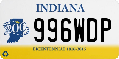 IN license plate 996WDP