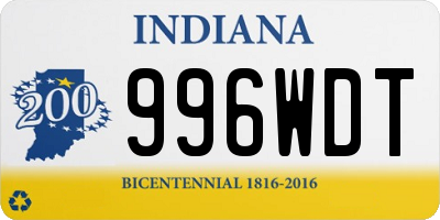 IN license plate 996WDT