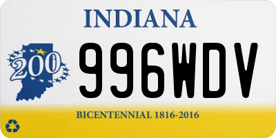 IN license plate 996WDV