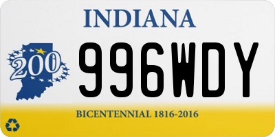 IN license plate 996WDY