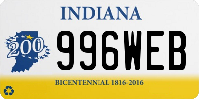 IN license plate 996WEB