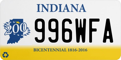 IN license plate 996WFA