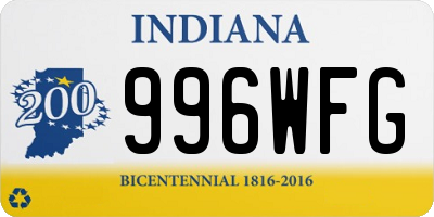 IN license plate 996WFG