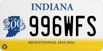 IN license plate 996WFS