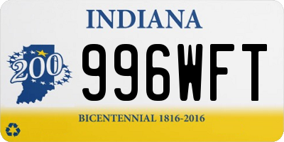 IN license plate 996WFT