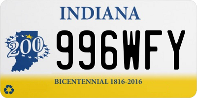IN license plate 996WFY