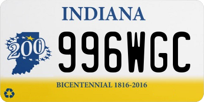 IN license plate 996WGC
