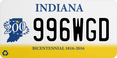 IN license plate 996WGD