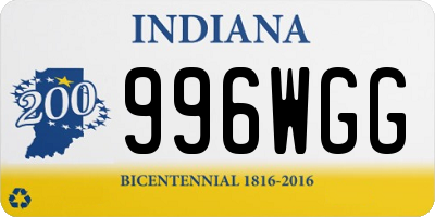 IN license plate 996WGG