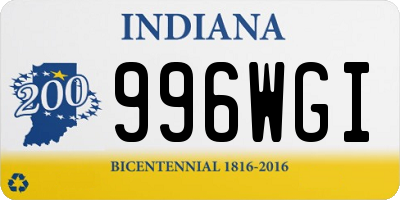 IN license plate 996WGI