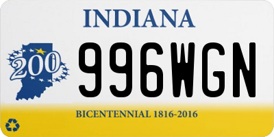 IN license plate 996WGN
