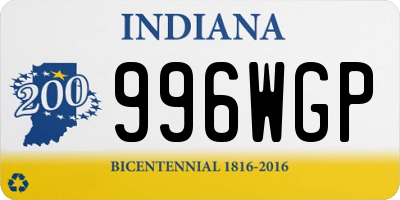 IN license plate 996WGP